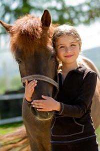 Horse and lovely girl - best friends
